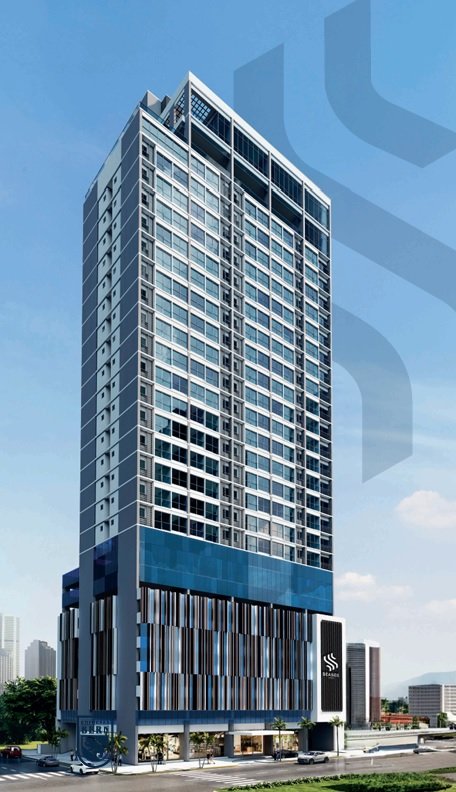 Render de la torre Seaside House en Calle Uruguay, Ciudad de Panamá